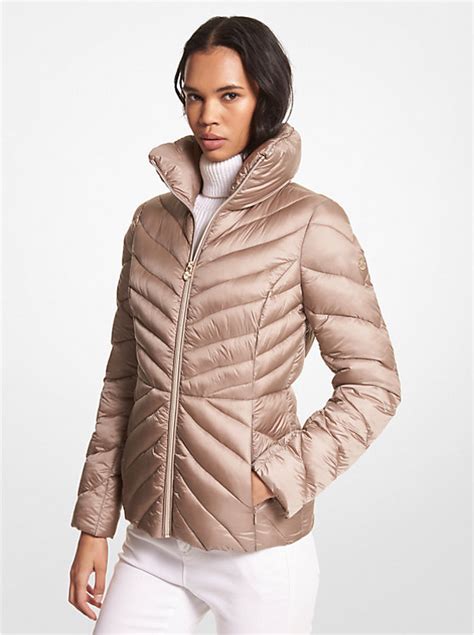 michael kors quilted nylon packable puffer coat|michael kors packable down jacket.